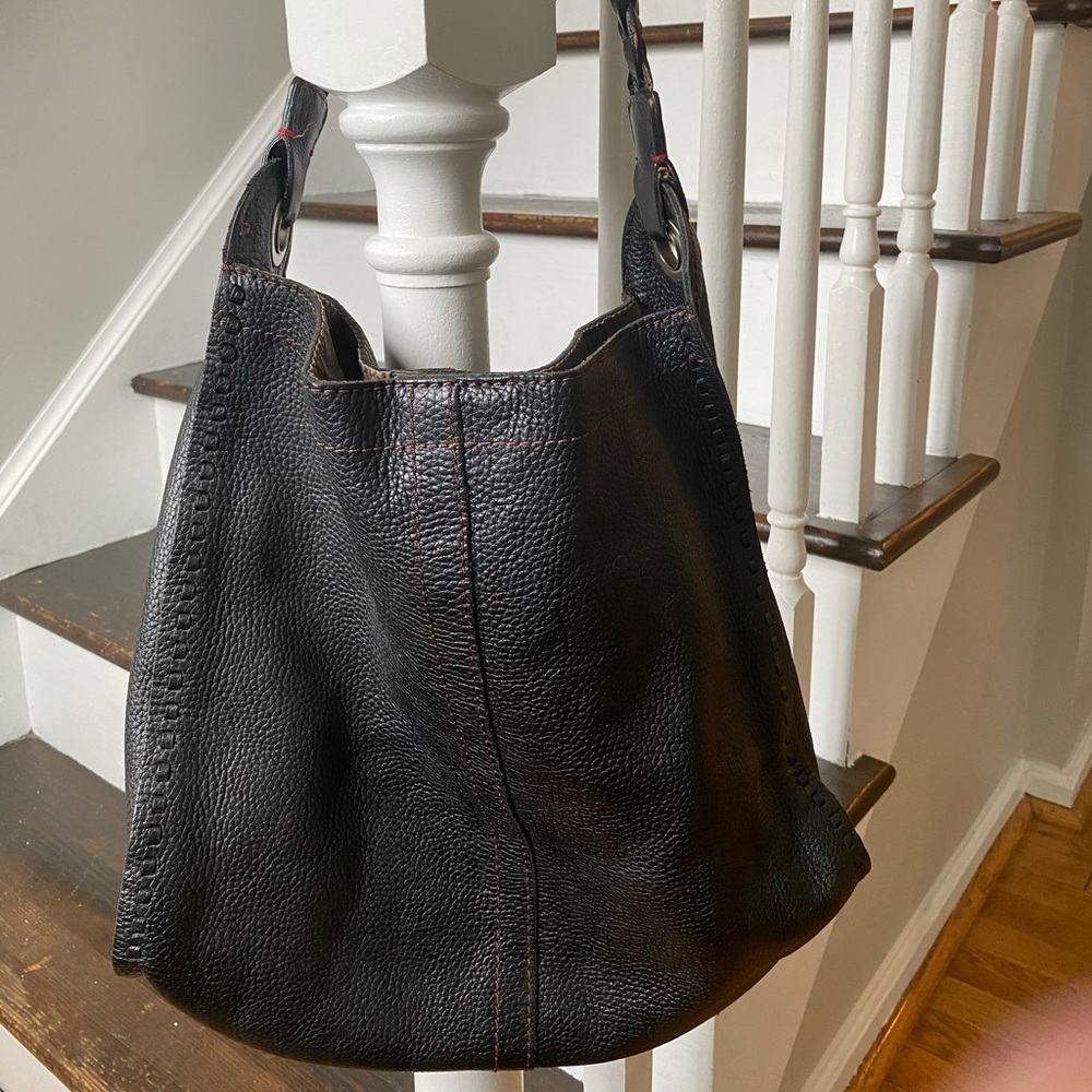 Lucky Brand black leather tote